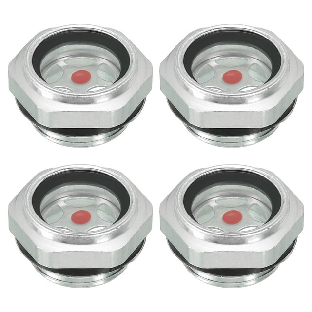 Unique Bargains Air Compressor Oil Sight Glass, 4 Pack G 3/4' Aluminum Oil Liquid Level Gauge