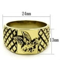thumbnail image 2 of Luxe Jewelry Designs Men's Gold Ion Plated Stainless Steel Eagle Designed Ring with Black Epoxy -, 2 of 4