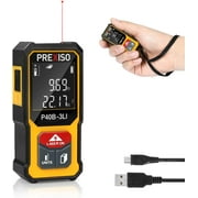 PREXISO Mini Laser Measurement Tool, 135Ft Rechargeable Laser Distance Meter Ft/Ft+in/in/M Unit, Laser Measure with High Accuracy, Pythagorean, Distance, Area, Volume Modes