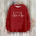 thumbnail image 2 of Erwazi Women Valentine's Day Red Sweaters Oversize Pullover Valentine Crew Neck Outfits Tops, 2 of 6