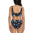 thumbnail image 3 of Kdxio Retro Flower Print Women's 2 Piece High Waisted Wrap Spaghetti Strap Summer Swimsuit Bikini Set-Small, 3 of 7