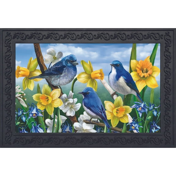 Briarwood Lane Bluebirds And Daffodils Spring Doormat