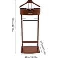 thumbnail image 3 of Suit Valet Stand Wood Valet Stand for Man, Wooden Clothing Valet Stand with Contour Hanger, Tray, Trouser Bar, Tie Bar and Base, Mens Valet Stand for Entryway Office Living Room (Brown), 3 of 7