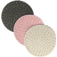 thumbnail image 1 of Kitchen Pot Holders, Hot Pads for Kitchen Thick Trivets Set of 3 Hot Coasters, Potholders, Hot Mats Spoon Rest with Gift Package for Cooking Baking by Diameter 7 Inches Gift for Christmas (Gray), 1 of 7
