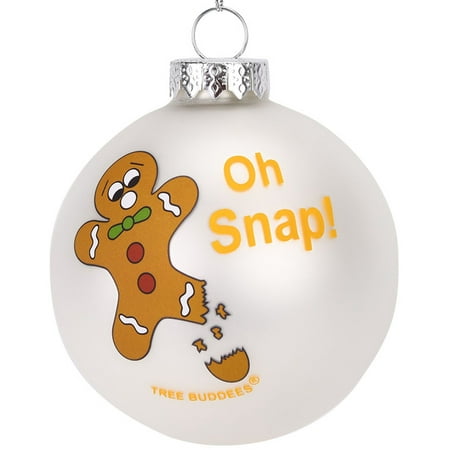 Tree Buddees Oh Snap! Funny Gingerbread Man Glass Christmas