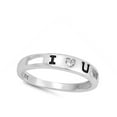 thumbnail image 4 of White CZ I Love U Script Heart Promise Ring .925 Sterling Silver Band Jewelry Female Size 9, 4 of 4
