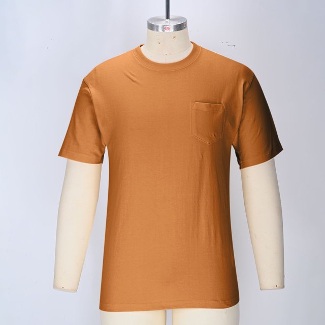 Dagugfen Mens T Shirts Short Sleeve Crewneck Loose Comfy Solid Color Leisure Workout Tee Tops Pocket