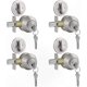 thumbnail image 1 of Satin Nickel Deadbolts, Keyed Alike Locks, 4-Pack, Single Cylinder Entry Door Hardware Set, 1 of 5