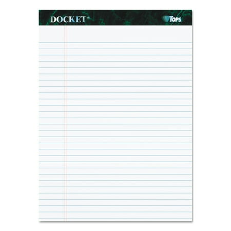 - TOPS Docket Ruled Perforated Pads, 8 1/2 x 11 3/4, White, 50 Sheets, Dozen