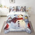 thumbnail image 3 of Castle Fairy Kids Christmas Snowman 7 Pieces Bedding Comforter Set,Cardinal Bird Full Bedding Set Lightweight,Merry Christmas Fitted Sheet Flat Sheet,Lightweight Room Decor, 3 of 9