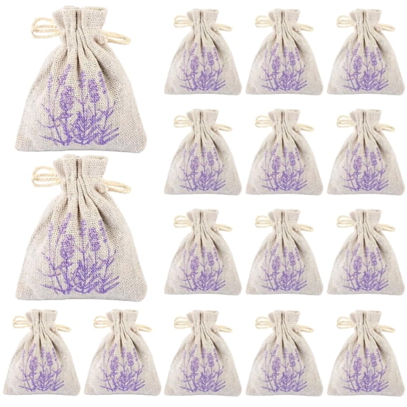 16 Pack Lavender Bags, Anti-Moth Lavender Dried, Drawstring Dust-proof Linen Bag, Scented Bags Wardrobe, Lavender Bags Against Moths for Wardrobe, Car