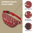 thumbnail image 5 of Fanny Pack Red Christmas Deer and Tree Pattern Waist Pack Bag,Running Cross Bag,Waterproof Large Fanny Packs for Women Men for Travel Running Hiking Cycling, 5 of 6