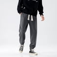 thumbnail image 2 of SWSMCLT Men's Snow Sweatpants Cotton Comfy Pants Drawstring Joggers Soft Winter Fashion Athletic Pocket Dark Grey Medium, 2 of 4