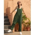 thumbnail image 4 of Lentta Women's Loose V Neck Harem Jumpsuits Sleeveless Spaghetti Strap Baggy Overalls with Pocket (ArmyGreen-XXL), 4 of 4