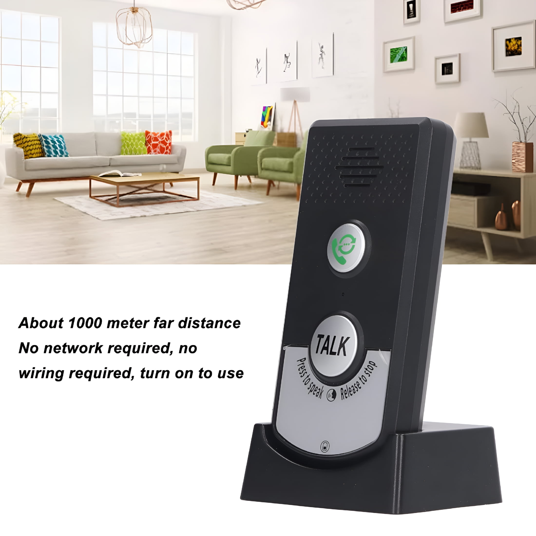GJX Wireless Intercom Unit, 2 Way Voice Intercom Super Long Range Waterproof Intercom Doorbell System Unit