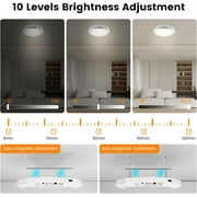 Rechargeable Ceiling Light , No Wiring Battery Operated Ceiling Lights with Remote, Motion Sensor Dimmable Timing Motion Activated Overhead Shower Light for Bathroom Pantry Hallway Porch,2PCS