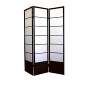 70" Tall 3-Panel Screen / Room Divider "Shogun" with Espresso finish