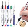 thumbnail image 7 of 5Pcs Long Head Deep Hole Marker Pens, Upgrade 20mm Quick-dry Waterproof Long Nib Permanent Markers, Construction Marking Tool, Carpenter Ink Marker Pens Metal Marking Pen, 7 of 7