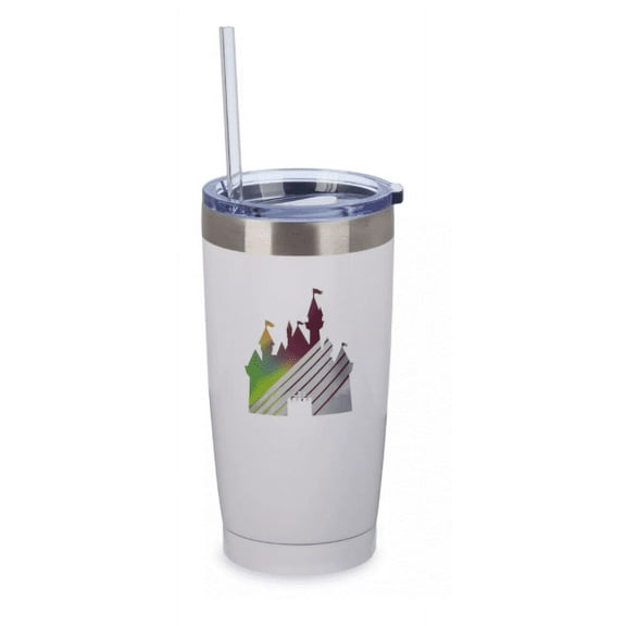 Disney Parks Fantasyland Castle Stainless Steel Tumbler with Straw New with Tag