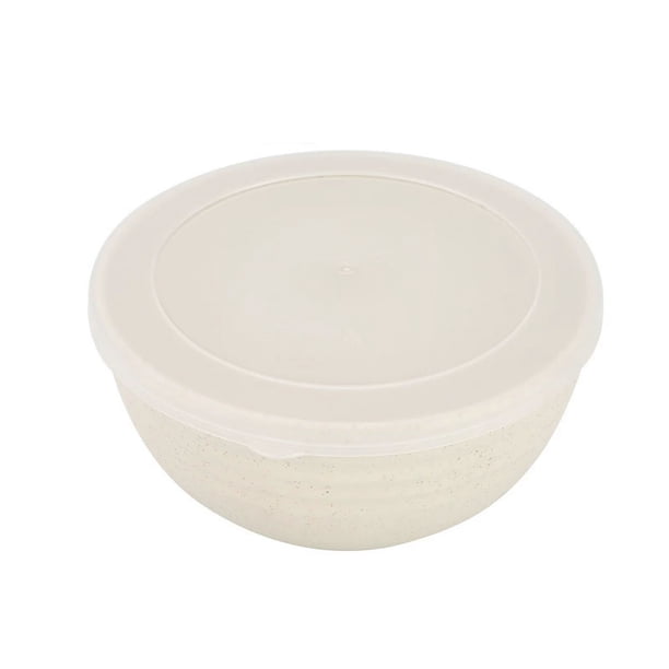 Xiao Hua 2 tazones irrompibles para cereales con tapa - Tazones de fibra de trigo para cereales o ensalada - 12 x 12 x 6 cm, beige