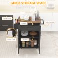 thumbnail image 4 of HOMCOM Kitchen Island on Wheels, Kitchen Cart with Solid Wood Top, Black, 4 of 10