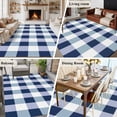 thumbnail image 5 of Navy Blue Plaid Area Rug 5x7 FT, Non Slip Bedroom Throw Carpet, Spring Farmhouse Buffalo Checkered Washable Soft Floor Carpet Non-Shedding Rug for Dining Room Bedside Classroom Desk, 5 of 9