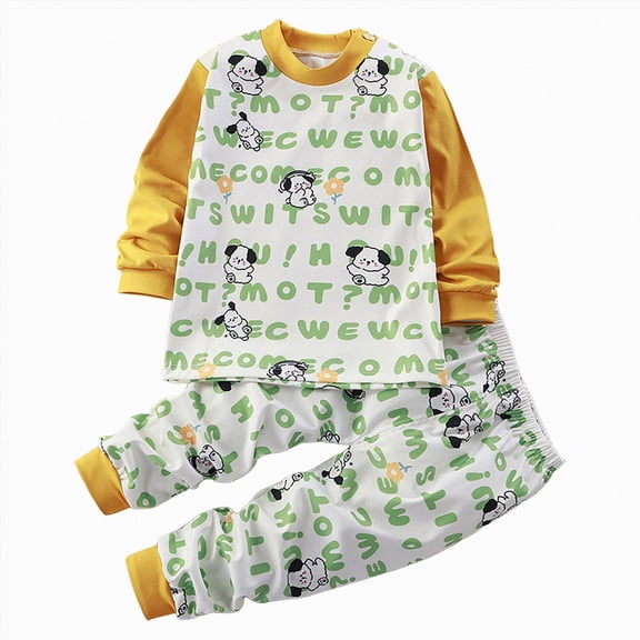 NOLDARES Toddler Infant Baby Boy Outfits 2 Piece Long Sleeve T-Shirt Casual Joggers Pants Cartoon Print Clothes Clothing Set(White,2-3 Y)