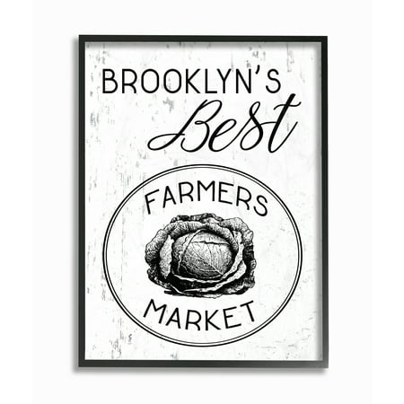 The Stupell Home Decor Collection Brooklyns Best Farmers Market Framed Giclee Texturized