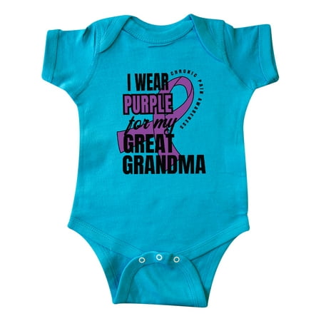 

Inktastic Chronic Pain I Wear Purple For My Great Grandma Gift Baby Boy or Baby Girl Bodysuit