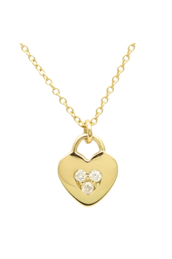 Pre-Owned Tiffany & Co. Heart Lock Necklace, 18K White Gold, Diamond, Women's