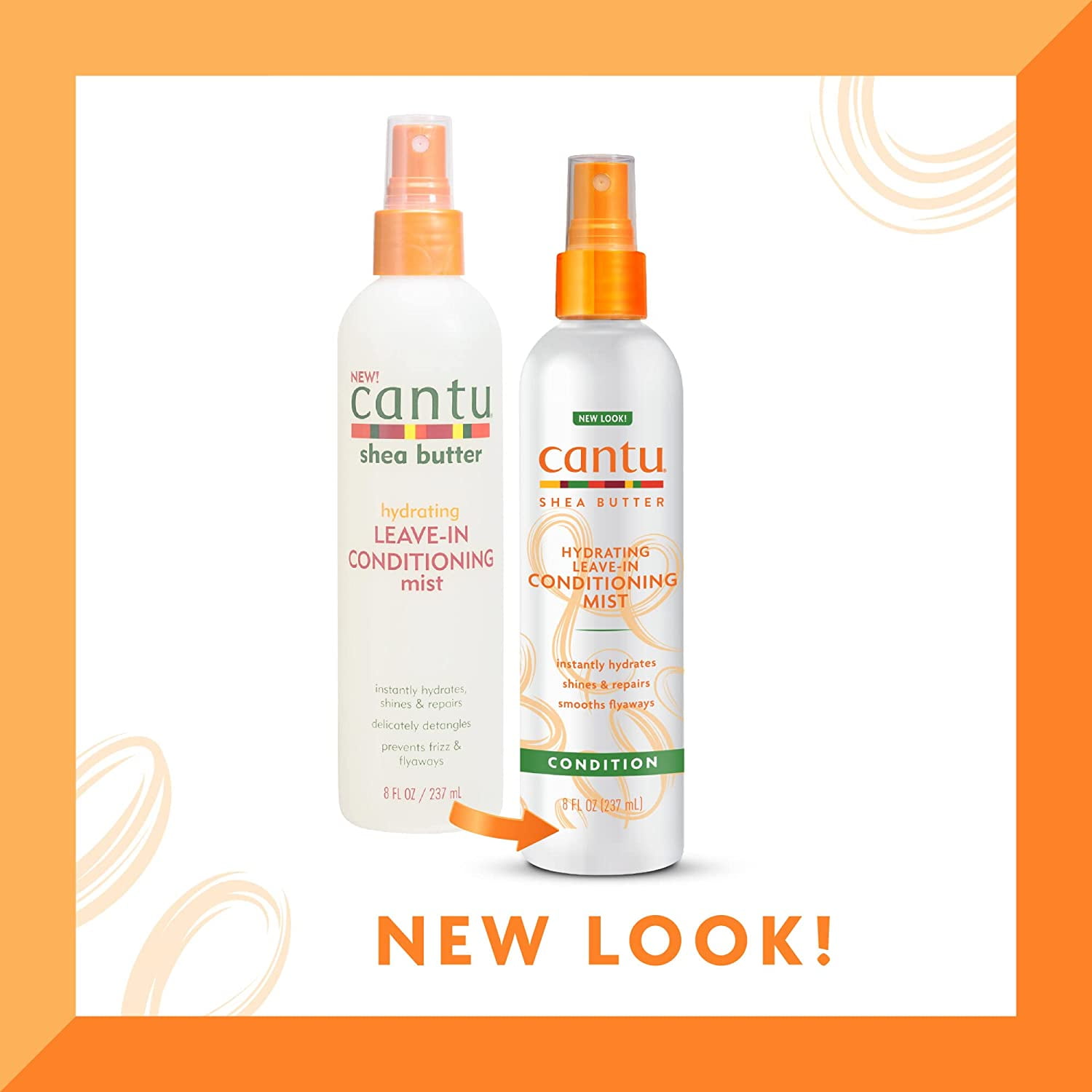Cantu Shea Butter Hydrating Leave In Hair Conditioning Mist, 8 Oz, 3 Pack