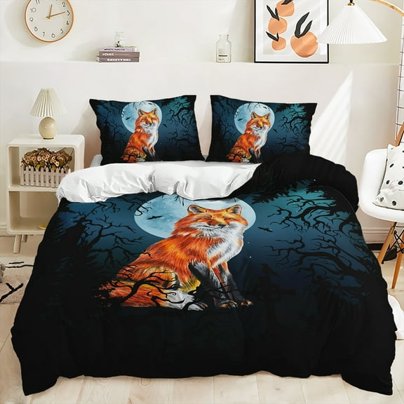 Hosima 3-piece 3D Digital Printing Quilt Cover Full Size Animal Pattern Design Children's Adult Bedroom Decorative Bedding Set,DFF79-King