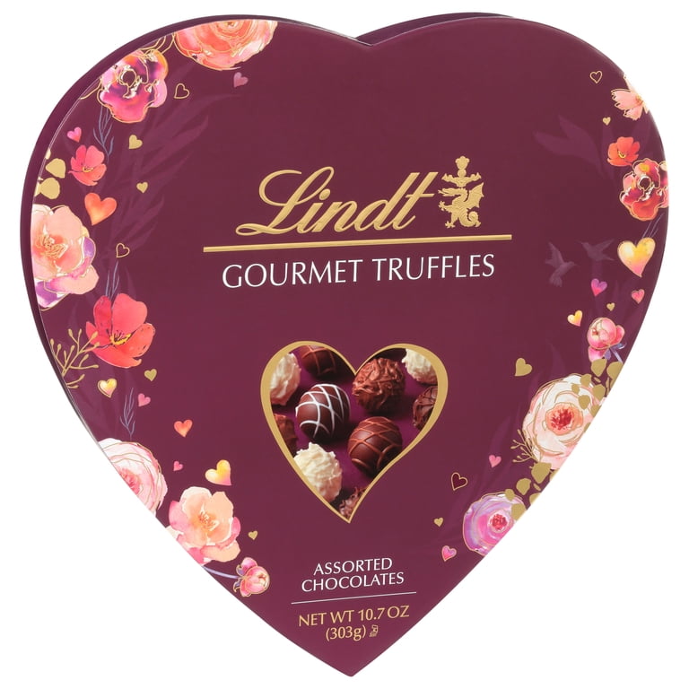 Lindt Valentine's Heart-Shaped Box, Milk, Dark, Caramel Chocolate