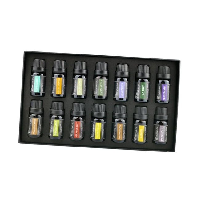Kit de de aceites de orgánicos, 10 ml (1/3 ), para el estrés, atención de y el cabello, de aceite esencial Conjunto de 14 Yinane Aceites esenciales