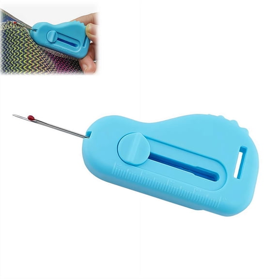 Magnetic Seam Guide for Sewing Machine with Built-in Seam Ripper, Multifunctional 2-in-1 Hemmer Guide with Scale, Universal Sewing Accessories for Quilting Supplies, 1 Pack