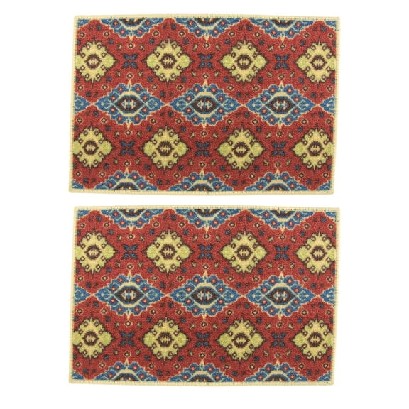Canyon Sky Southwest Inspired Indoor Berber Accent Rug Set in Red, 16 x 24 in