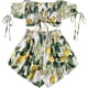 thumbnail image 2 of Conjunto bohemio floral de dos piezas para mujer con hombros descubiertos y pantalones cortos Limón M Limón M Xishao ropa, 2 of 2