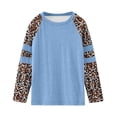 thumbnail image 5 of idosla Girl's Athletic Leopard Print Sweatshirt Crew Neck Long Sleeve Tops Fall Clothes (Light Blue, 4-5 Years), 5 of 5