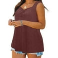 thumbnail image 4 of RQYYD Plus Size Women's Sweetheart Neck Sleeveless T Shirts Solid Color Cotton Soft Tees Loose Fit Tops, 4 of 6