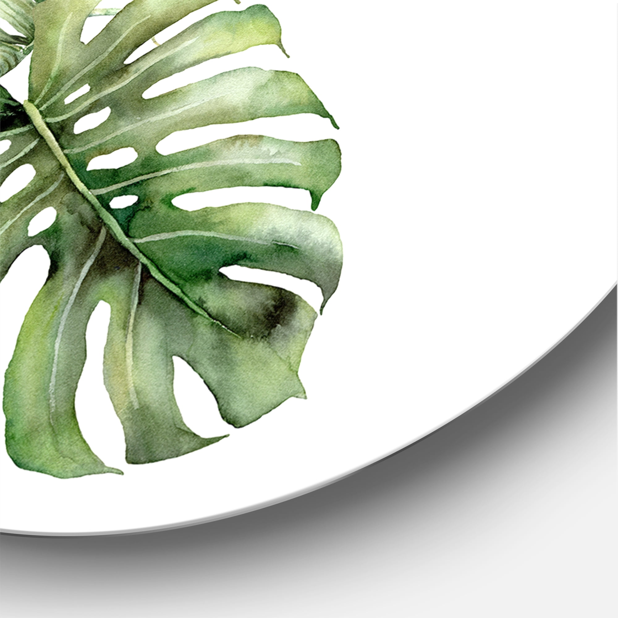 Designart 'Tropical Bouquet With Plumeria Lupine Palm Leaves' Traditional Circle Metal Wall Art 11x11 - Disc of 11