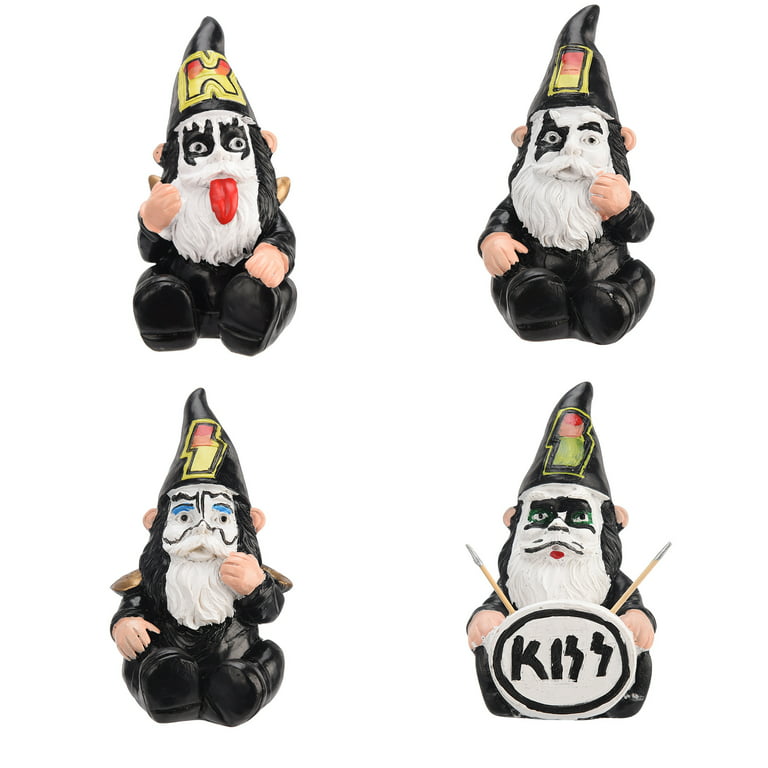 Firlar Set of 4 Garden Gnome, Miniature Gardening Gnomes Figurines Black Mini  Fairy Resin Gnome Figurine for Patio Yard Lawn Porch Ornaments Decor  Novelty Gift 