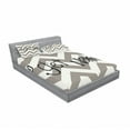 thumbnail image 3 of Ambesonne Saying Fitted Sheet & Pillow Sham Set, Get Naked Heart Zig Zag, Twin, Taupe Cream Black, 3 of 3