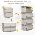 thumbnail image 5 of Topbuy Stackable Bins Set of 4 Storage Cubes Fabric Baskets with Lid Storage Organizers with Handles Brown, 5 of 8