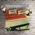 thumbnail image 2 of Ambesonne Vintage Quilted Coverlet 3 Pcs, Adventure with Plane, King Size, Multicolor, 2 of 2