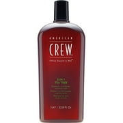 3 Pack - American Crew 3-In-1 Sham poo & Condit ioner & Body Wash, Tea Tree 33.8 oz