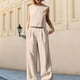 thumbnail image 2 of Conjunto de pantalones de 2 piezas para mujer conjunto informal de vacaciones con cremallera de color sólido para mujer Hugtrwg Para estrenar, 2 of 6