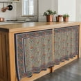 thumbnail image 6 of Boho Floral Tier Curtains 36 Inch Length, Vintage Flowers Abstract Art Ethic Tribe Cafe Short Curtains for Bathroom Over Sink, Small Kitchen Curtain Light Filtering Tiered Drapes 2 Panels 27.5"Wx36"L, 6 of 8
