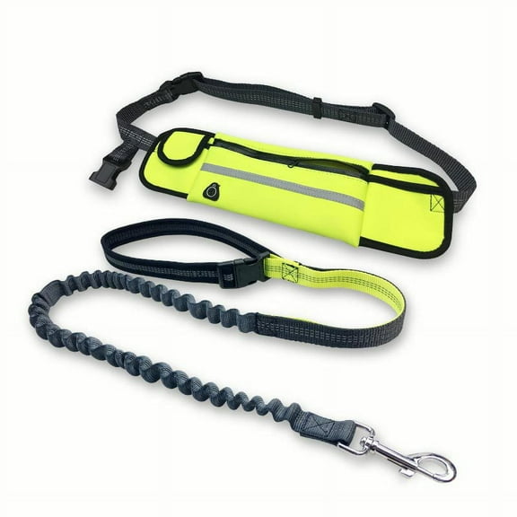 PHANY Hands Free Leashes for Dogs Ideal for Running Jogging and Walking Dog Leash with Waist Belt Bag with Belt Dog Leash, (Green)