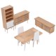 thumbnail image 4 of Juego de muebles para casa de muñecas a escala 1:12, 6 uds., armario en miniatura de madera, mesas y sillas para niñas, 4 of 8