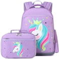 thumbnail image 1 of Mochila Octsky Unicorn para niñas y niños con lonchera morada, 1 of 7
